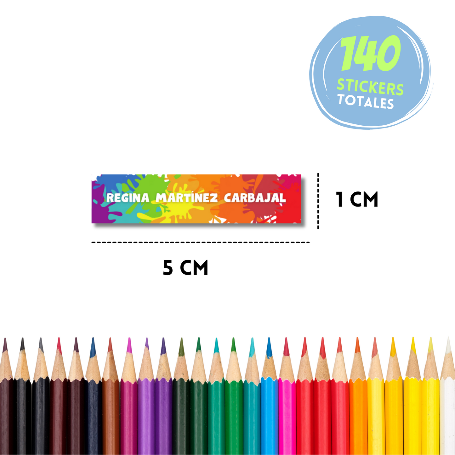 Colores Etiquetas Escolares Personalizadas Libretas, Libros y Lápices