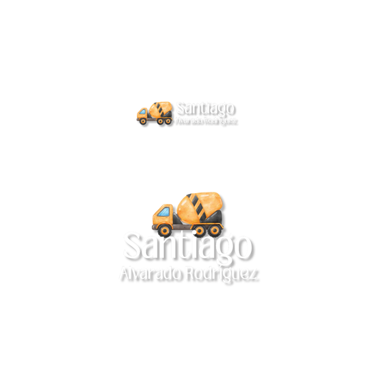Construcción camión Revolvedora, etiqueta lavable para tuppers y termos - Kuppani