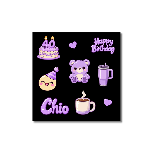 Planillas de Stickers Personalizadas para cumpleaños