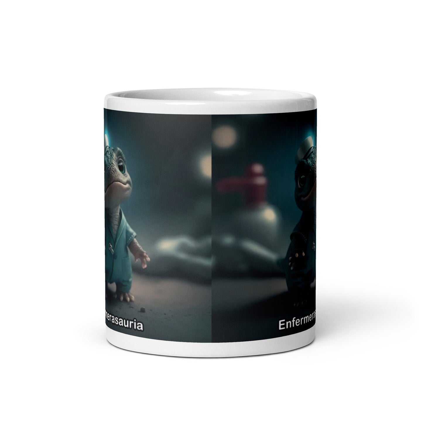 Dino Profesiones Enfermerasauria Taza