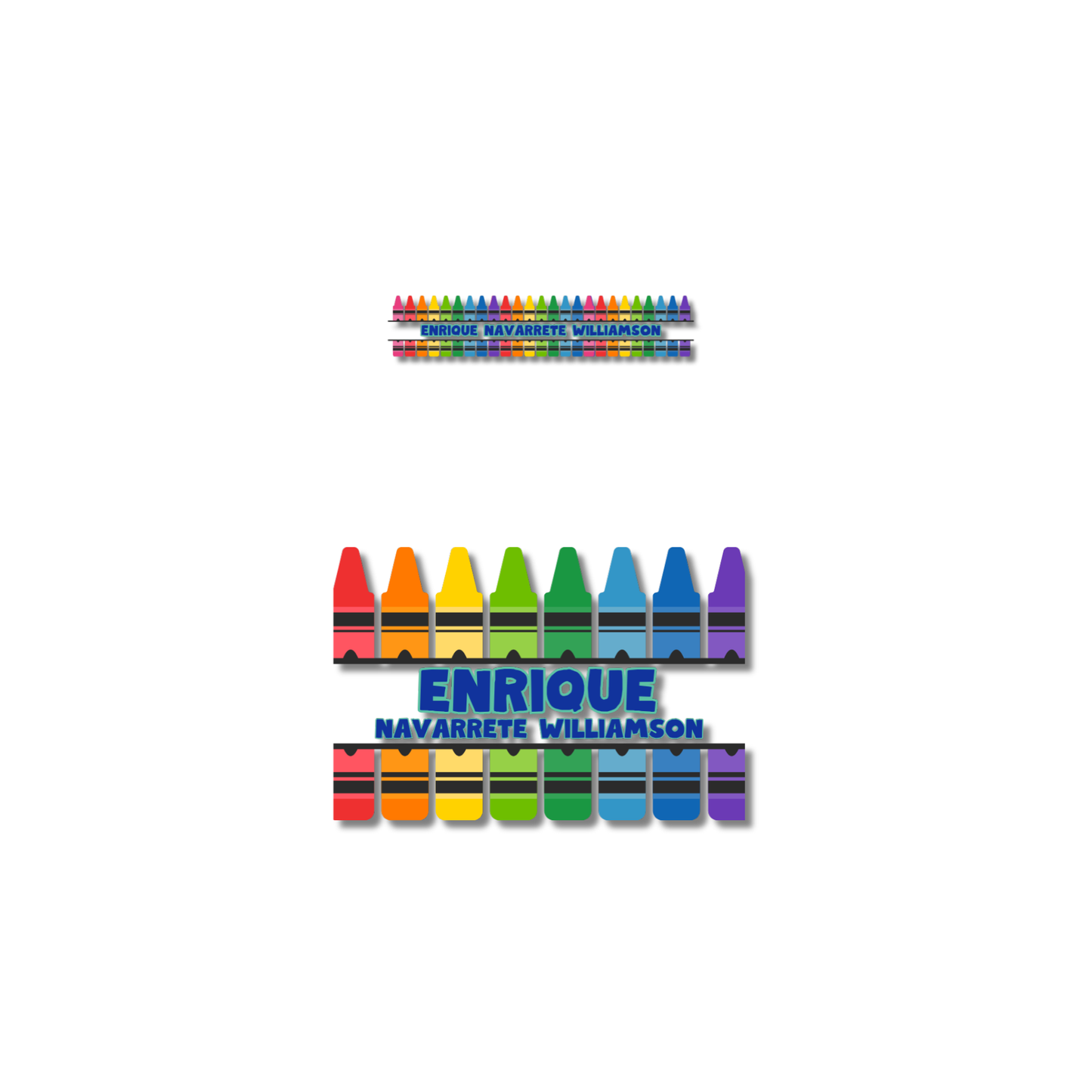 Crayolas, etiquetas para ropa, personalizadas, textil, DTF