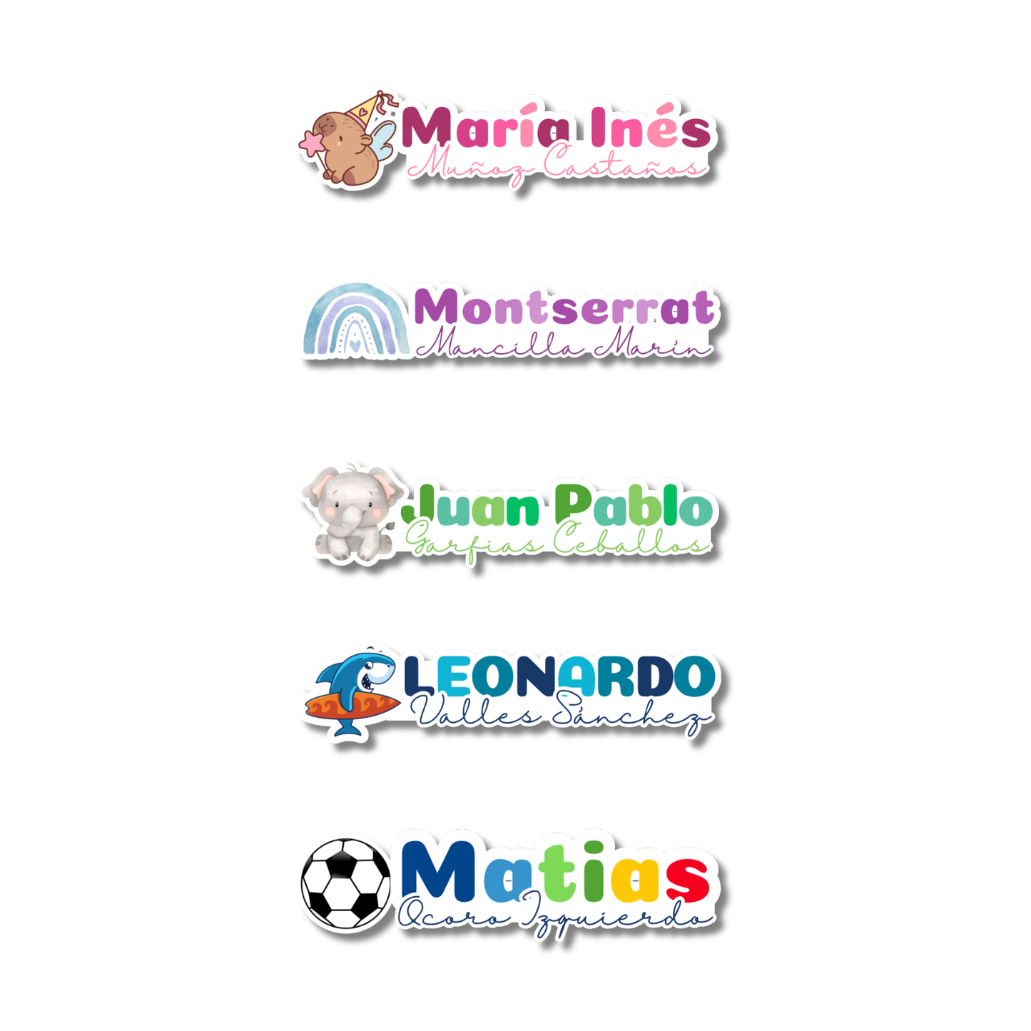Silueta Dibujo, Nombre y Apellido, Etiquetas Escolares Personalizadas Libretas, Libros y Lápices
