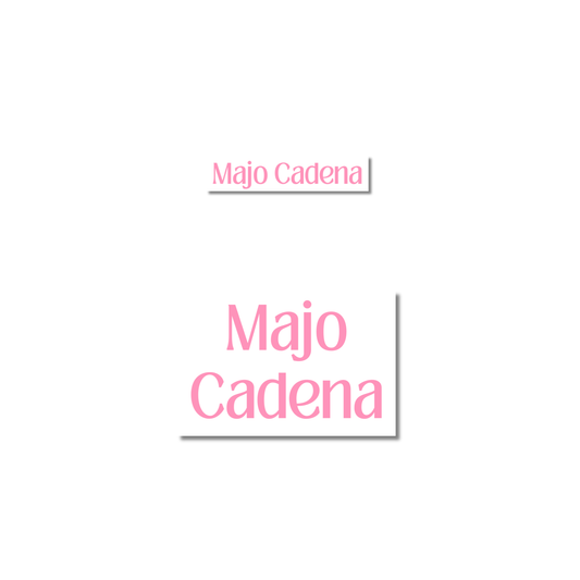 Fondo blanco letras rosas, etiqueta lavable para tuppers y termos - Kuppani