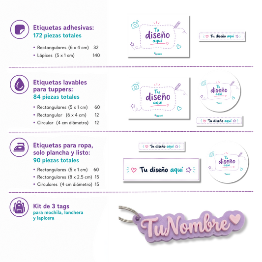 Kit Escolar Personalizado Completo, Libretas, Libros, Lápices, Tuppers, Termos, Uniformes , Tags - Kuppani