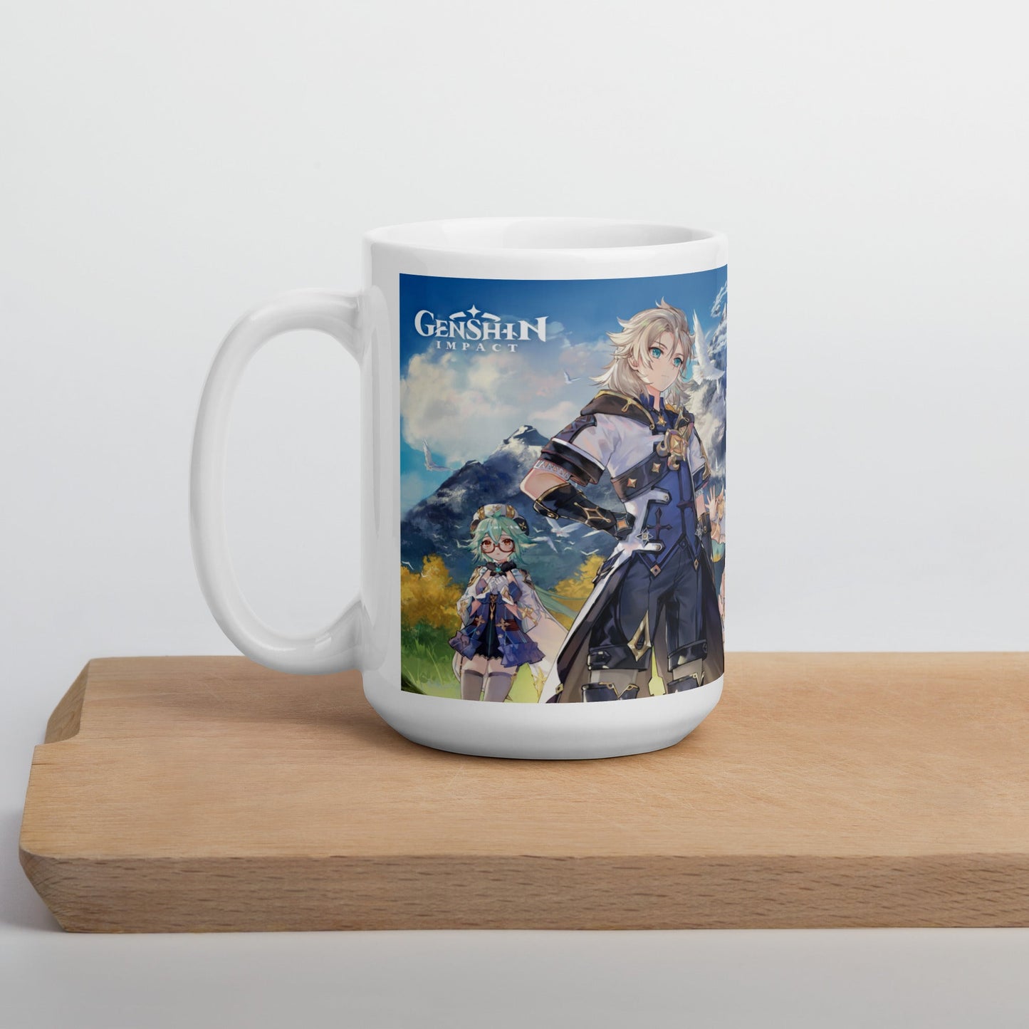 Genshin Impact Albedo y Aether Videojuego Taza