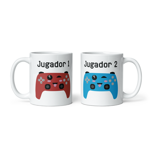 Jugador 1 y 2 Kit Video Juegos Tazas