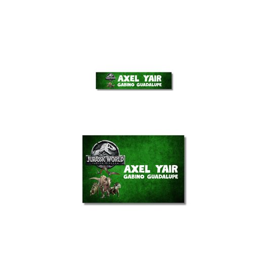 Jurassic World Fondo Verde, etiquetas ropa, personalizadas, textil, DTF
