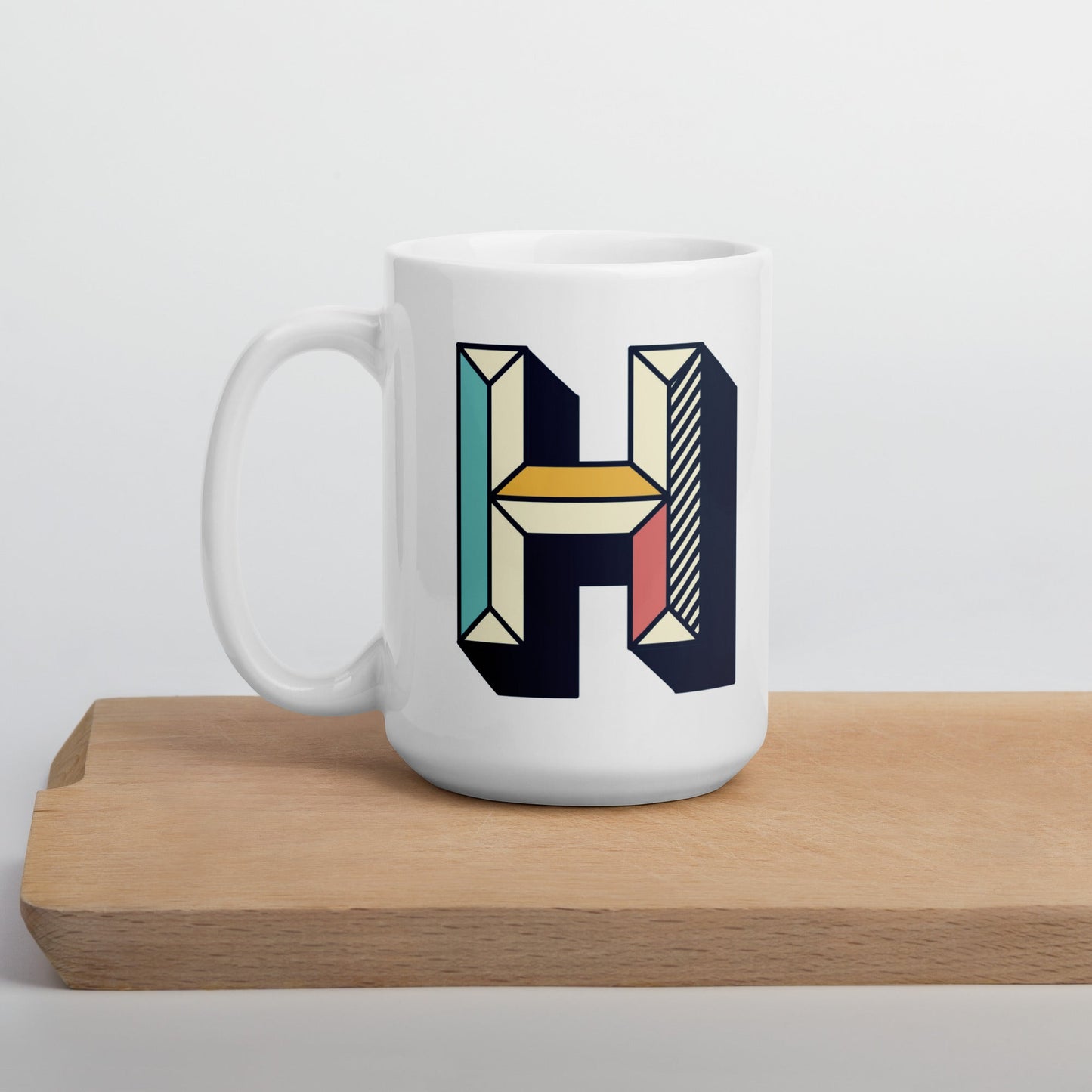 Letras Lineas Retro Taza