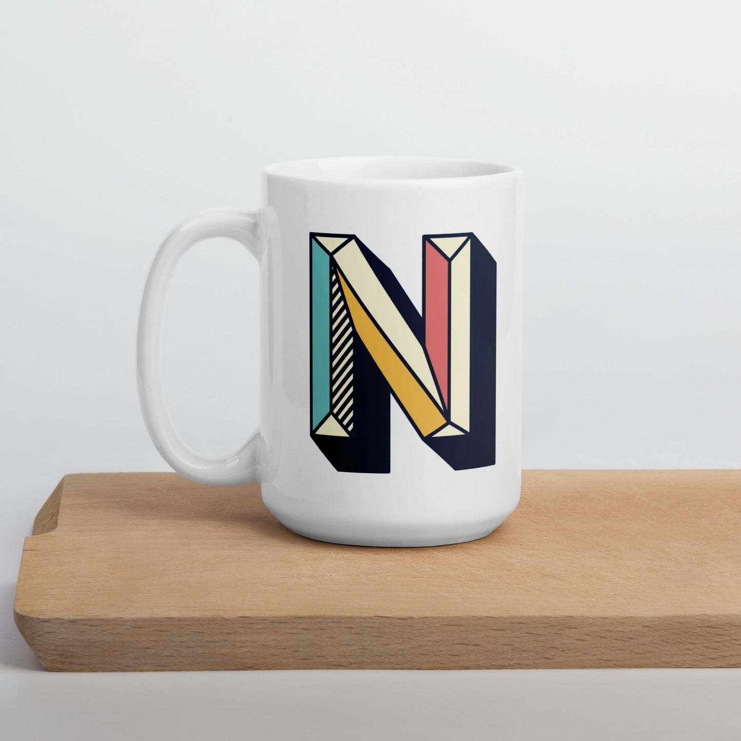 Letras Lineas Retro Taza