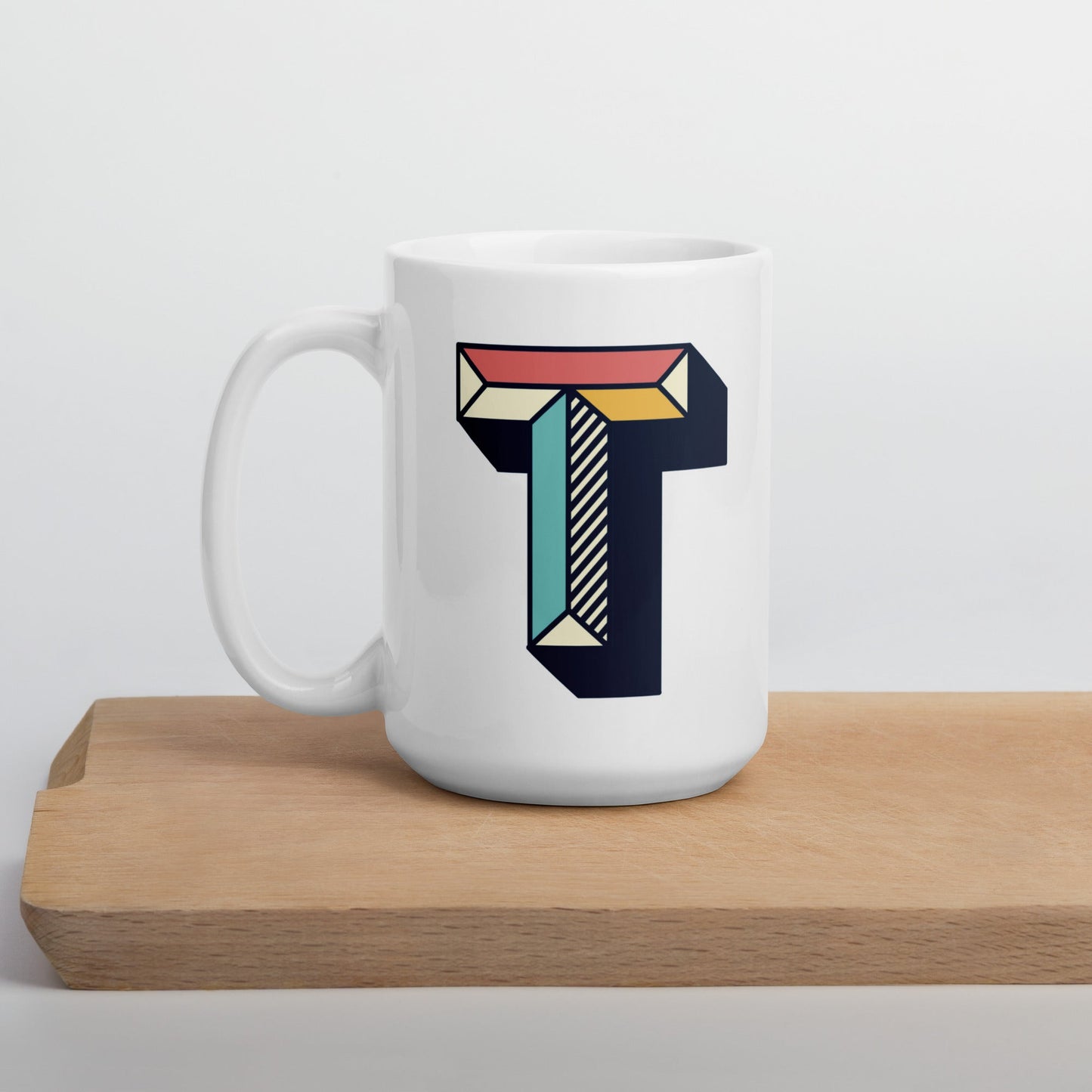 Letras Lineas Retro Taza