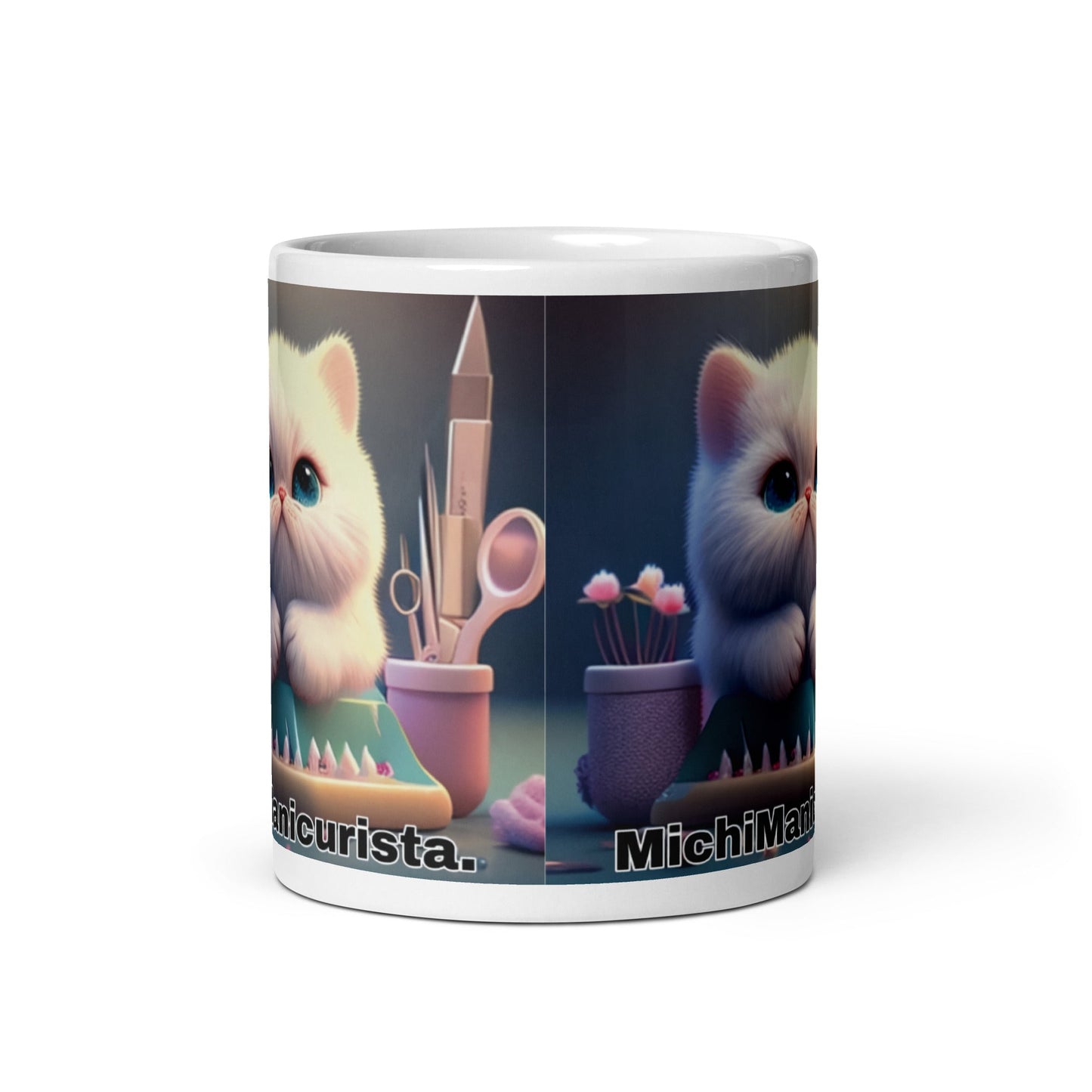 Gato Profesiones Michi Manicurista Taza