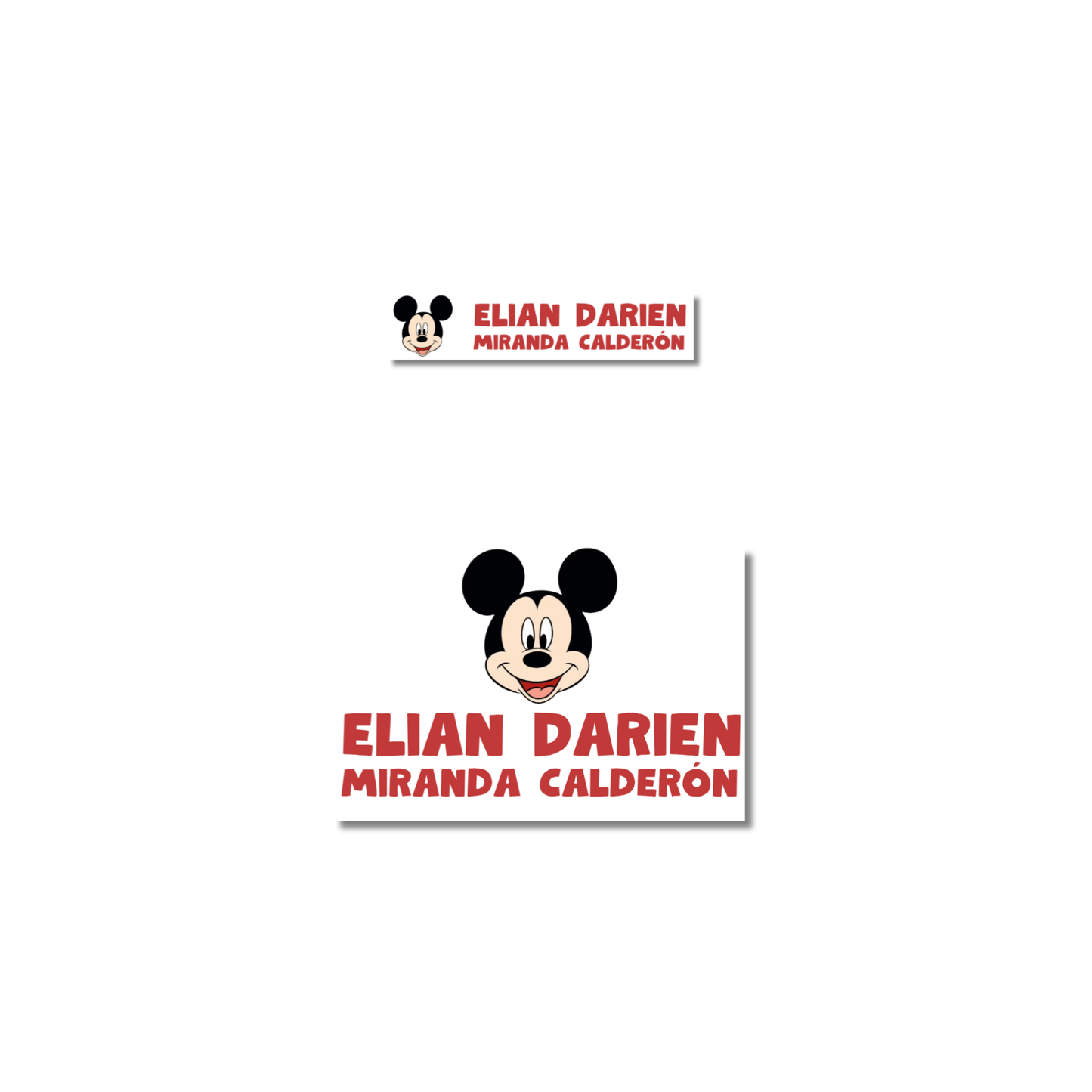 Mickey Mouse Clásico, etiquetas ropa, personalizadas, textil, DTF
