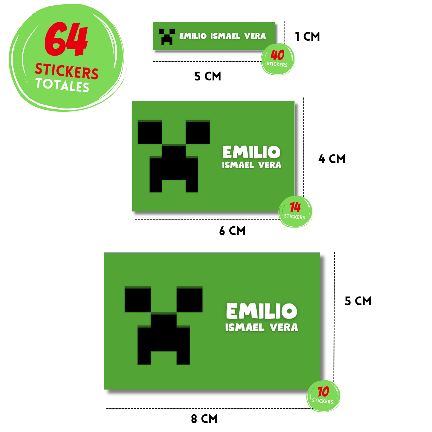 Minecraft Logo Personalized School Labels Notebooks, Books and Pencils 