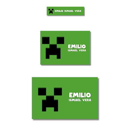 Minecraft Logo Personalized School Labels Notebooks, Books and Pencils 