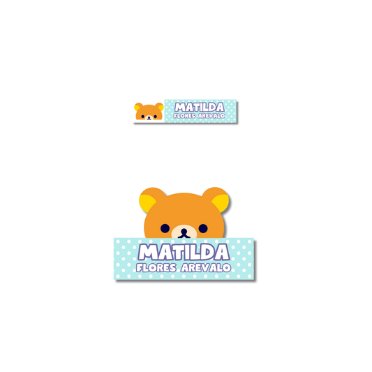 Rilakkuma fondo verde, etiquetas ropa, personalizadas, textil, DTF