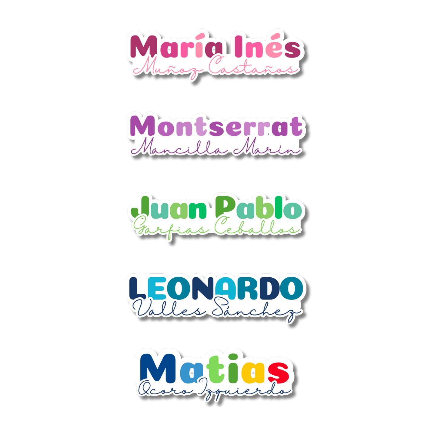 Silueta Nombre y Apellido, etiqueta lavable para tuppers y termos - Kuppani
