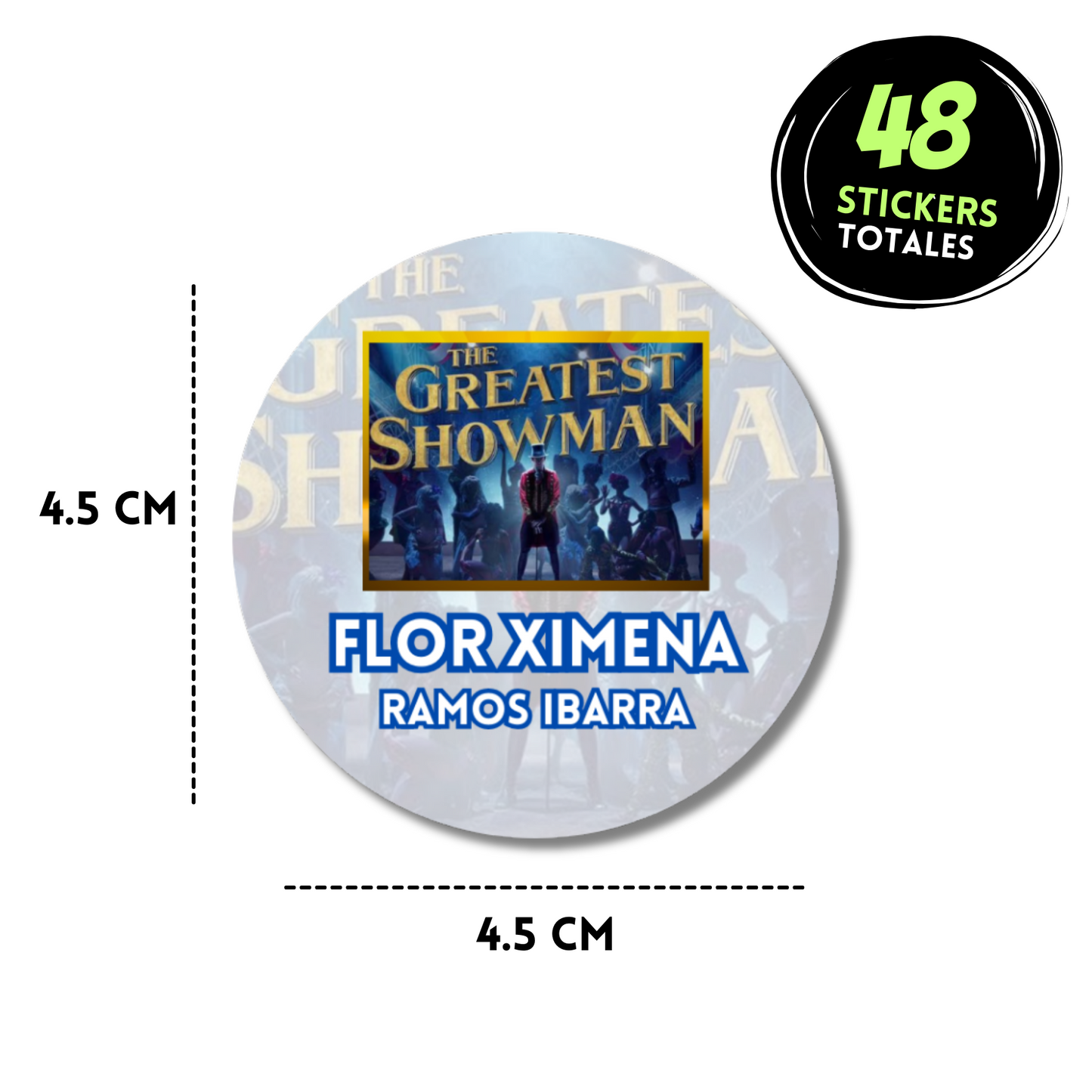 The Greatest Showman Portada Etiquetas Escolares Personalizadas Libretas, Libros y Lápices