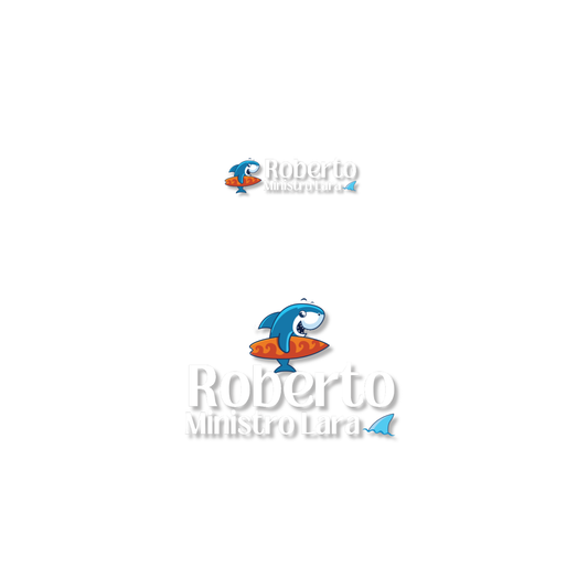 Tiburón bebé naranja, etiqueta lavable para tuppers y termos - Kuppani