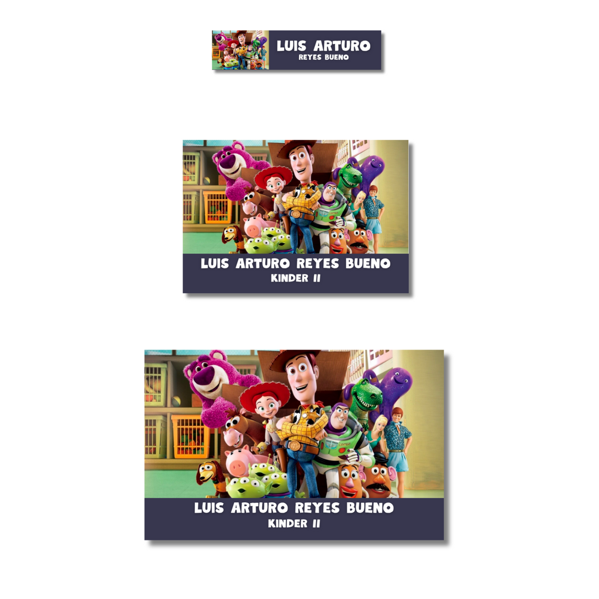 Toy Story 3, etiqueta escolar personalizada - Kuppani