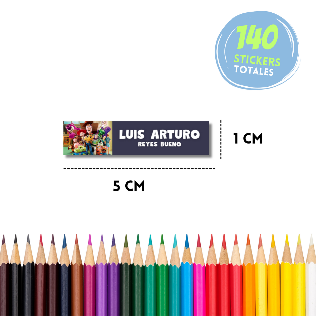 Toy Story 3, etiqueta escolar personalizada - Kuppani