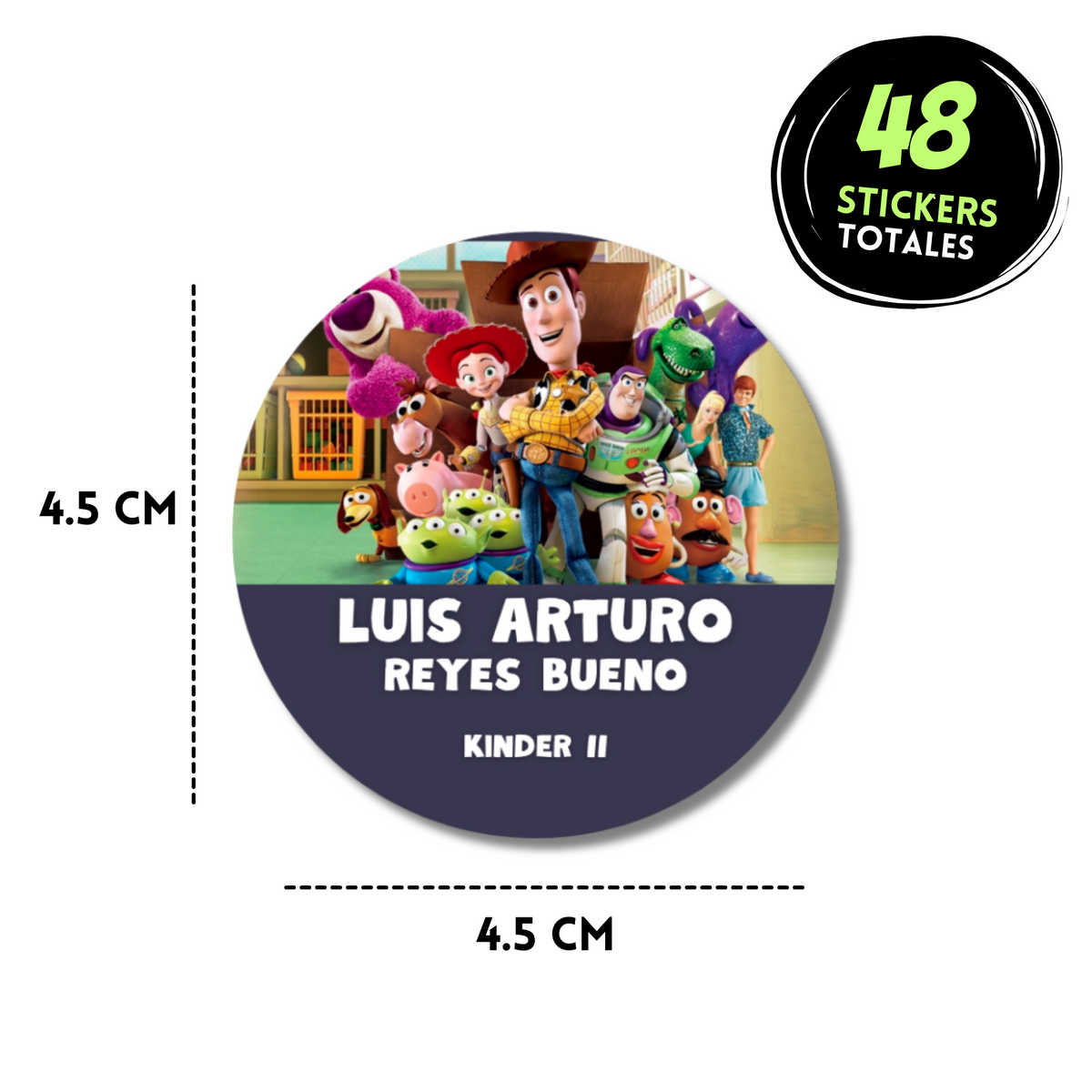 Toy Story 3, etiqueta escolar personalizada - Kuppani