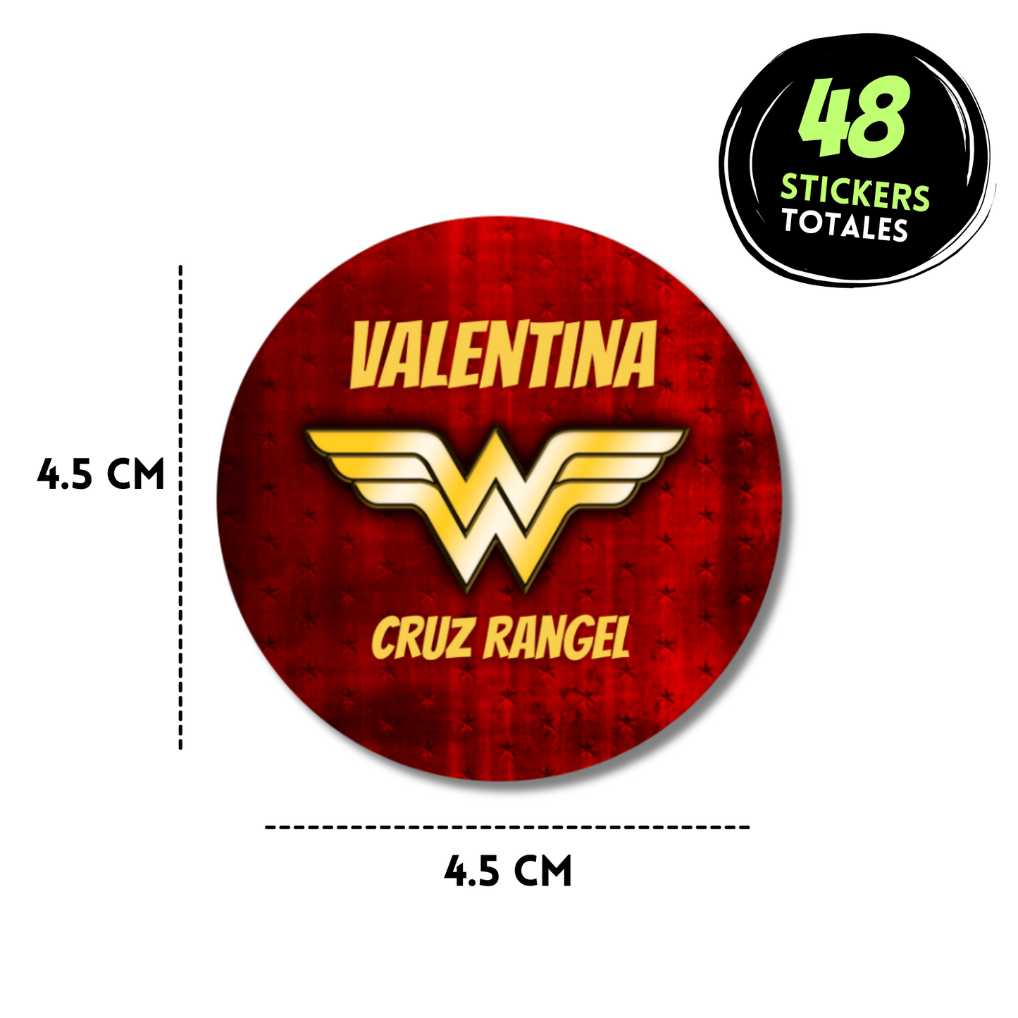 Wonder Woman Logo Personalized School Labels Notebooks, Books and Pencils 