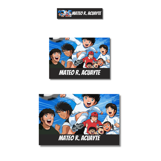 Super Campeones Oliver, Etiquetas Escolares Personalizadas Libretas, Libros y Lápices