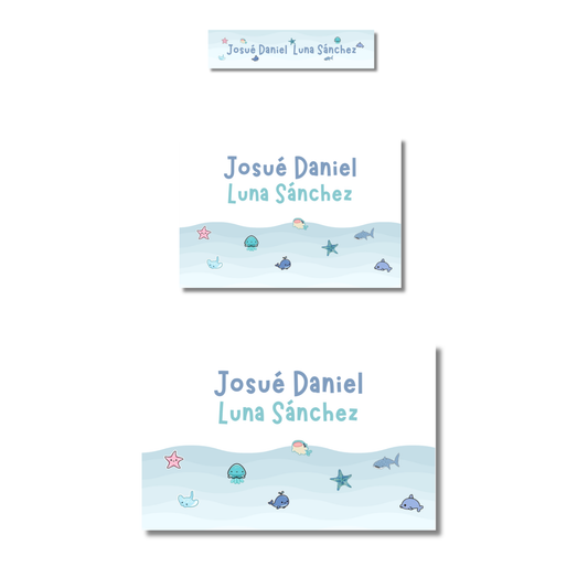 Acuario peces, Etiquetas Escolares Personalizadas Libretas, Libros y Lápices