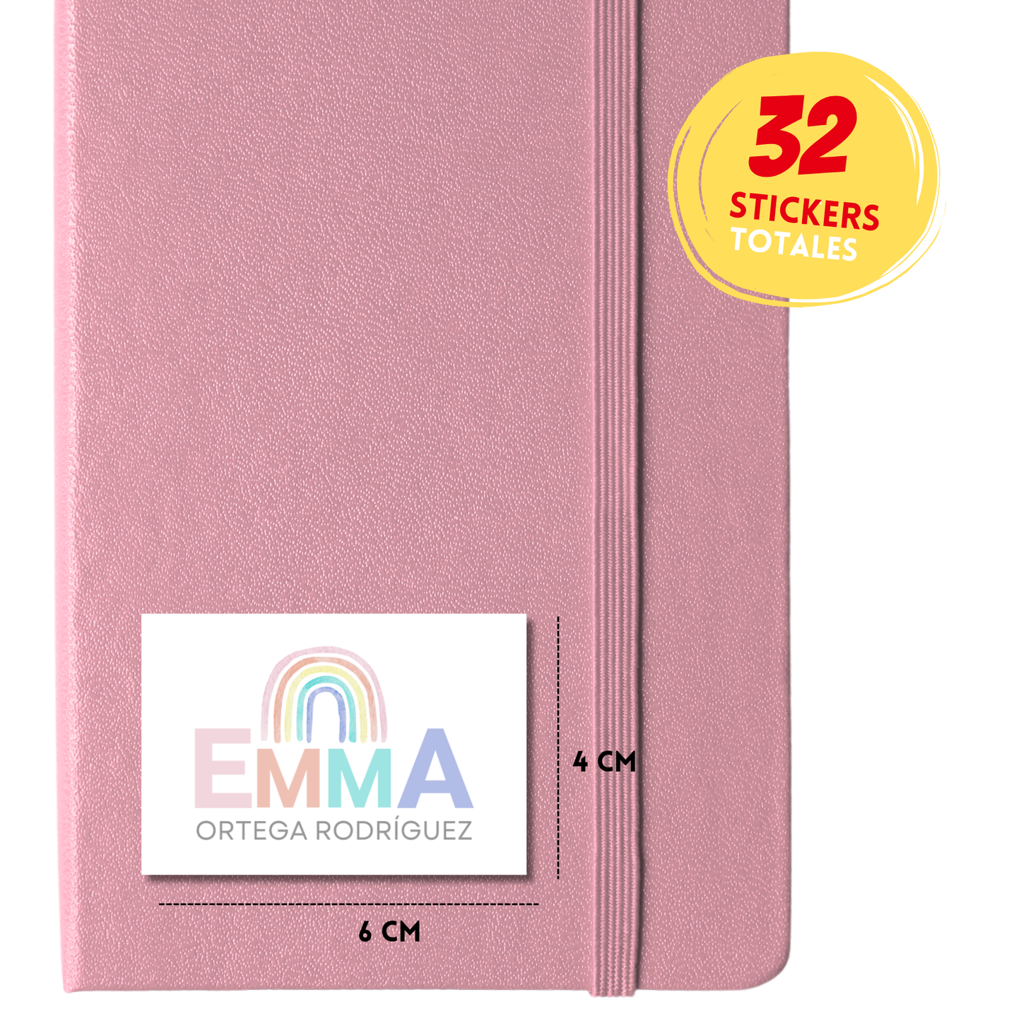 Arcoíris colores pasteles Etiquetas Escolares Personalizadas Libretas, Libros y Lápices (Copy) (Copy) (Copy)