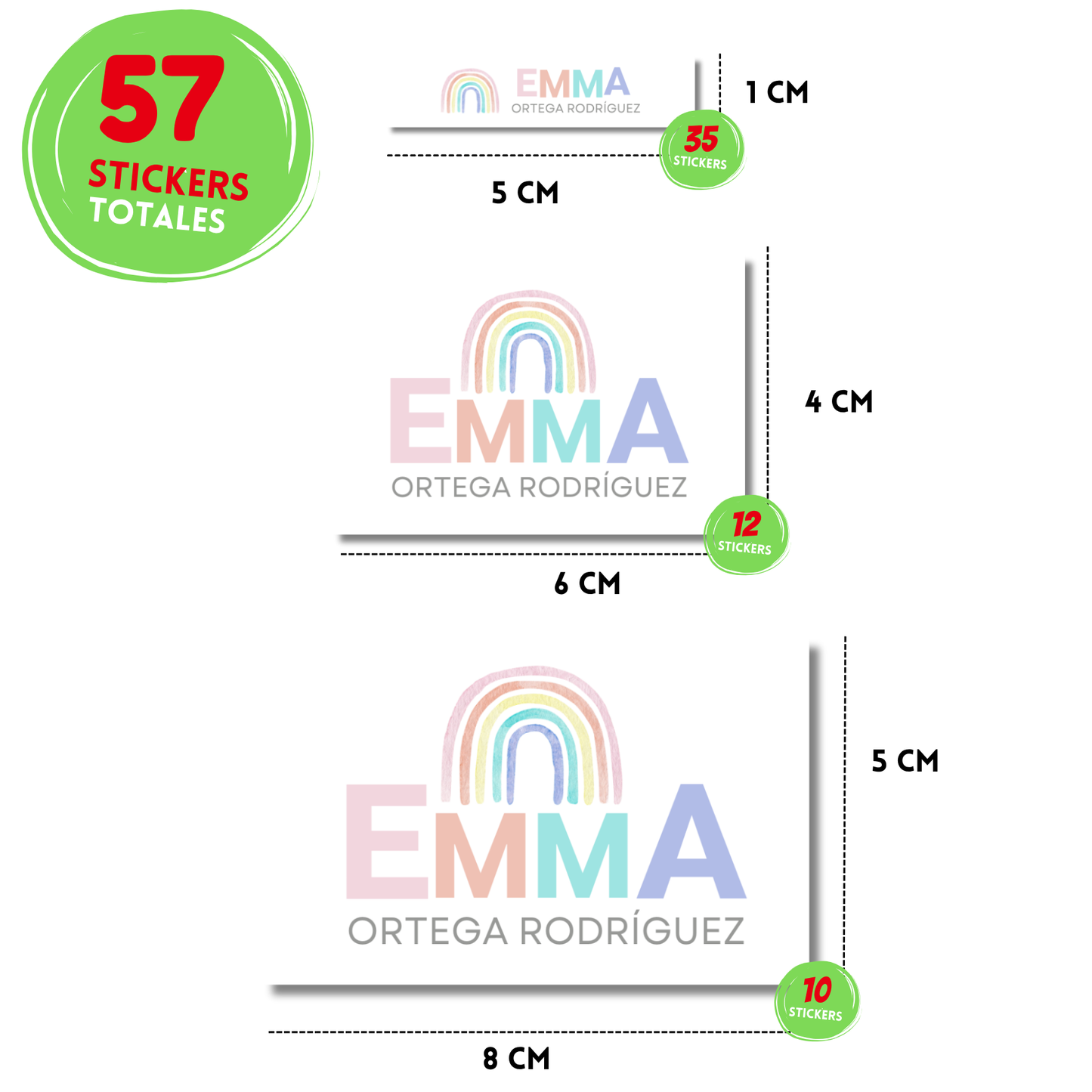 Arcoíris colores pasteles Etiquetas Escolares Personalizadas Libretas, Libros y Lápices (Copy) (Copy) (Copy)