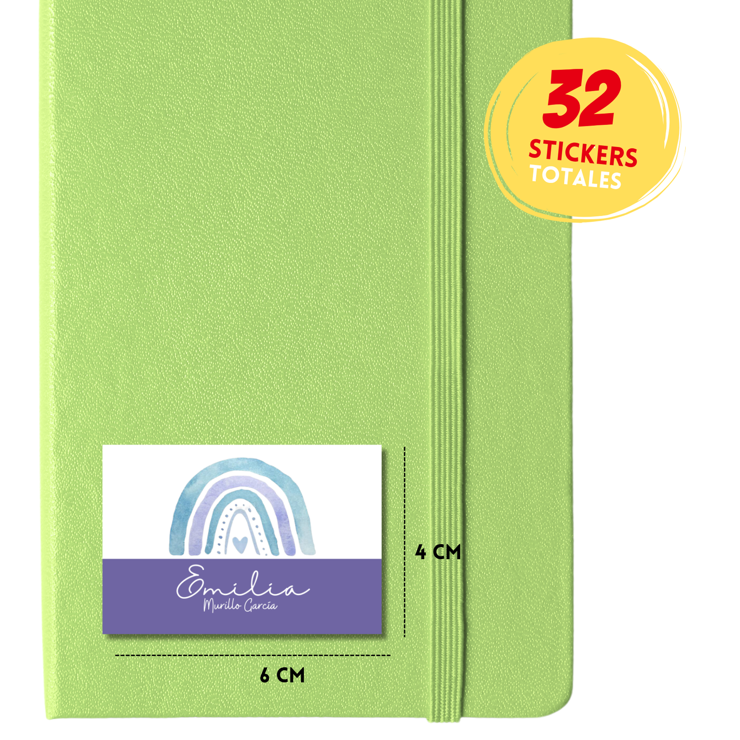 Arcoíris morado etiquetas adhesivas personalizadas tipo stickers