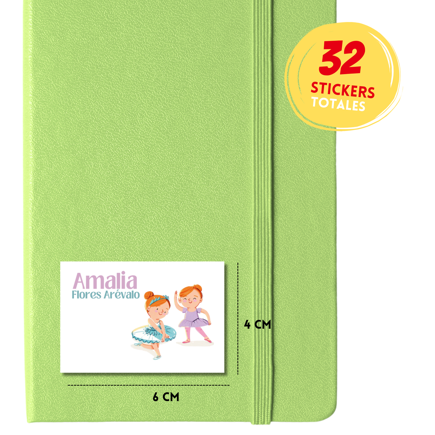 Bailarinas, Etiquetas Escolares Personalizadas Libretas, Libros y Lápices