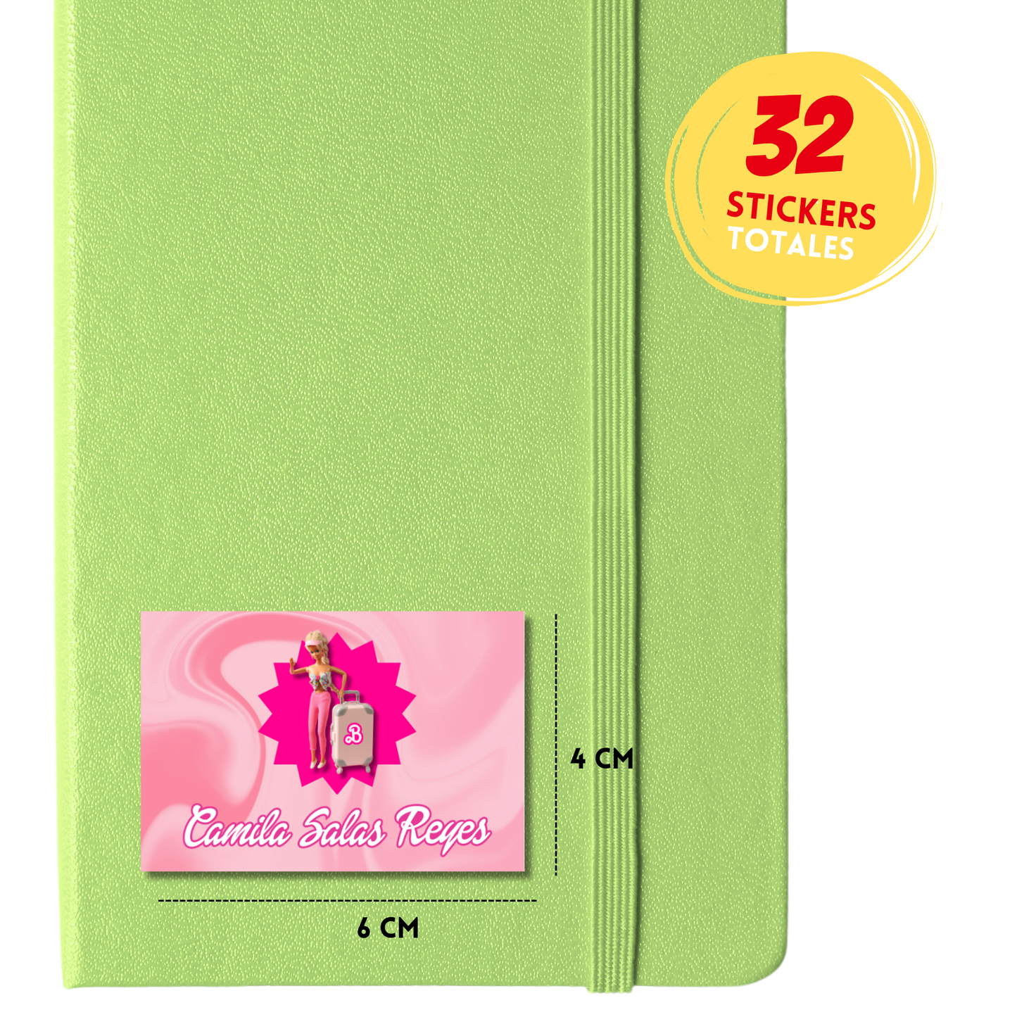 Barbie etiquetas adhesivas personalizadas tipo stickers