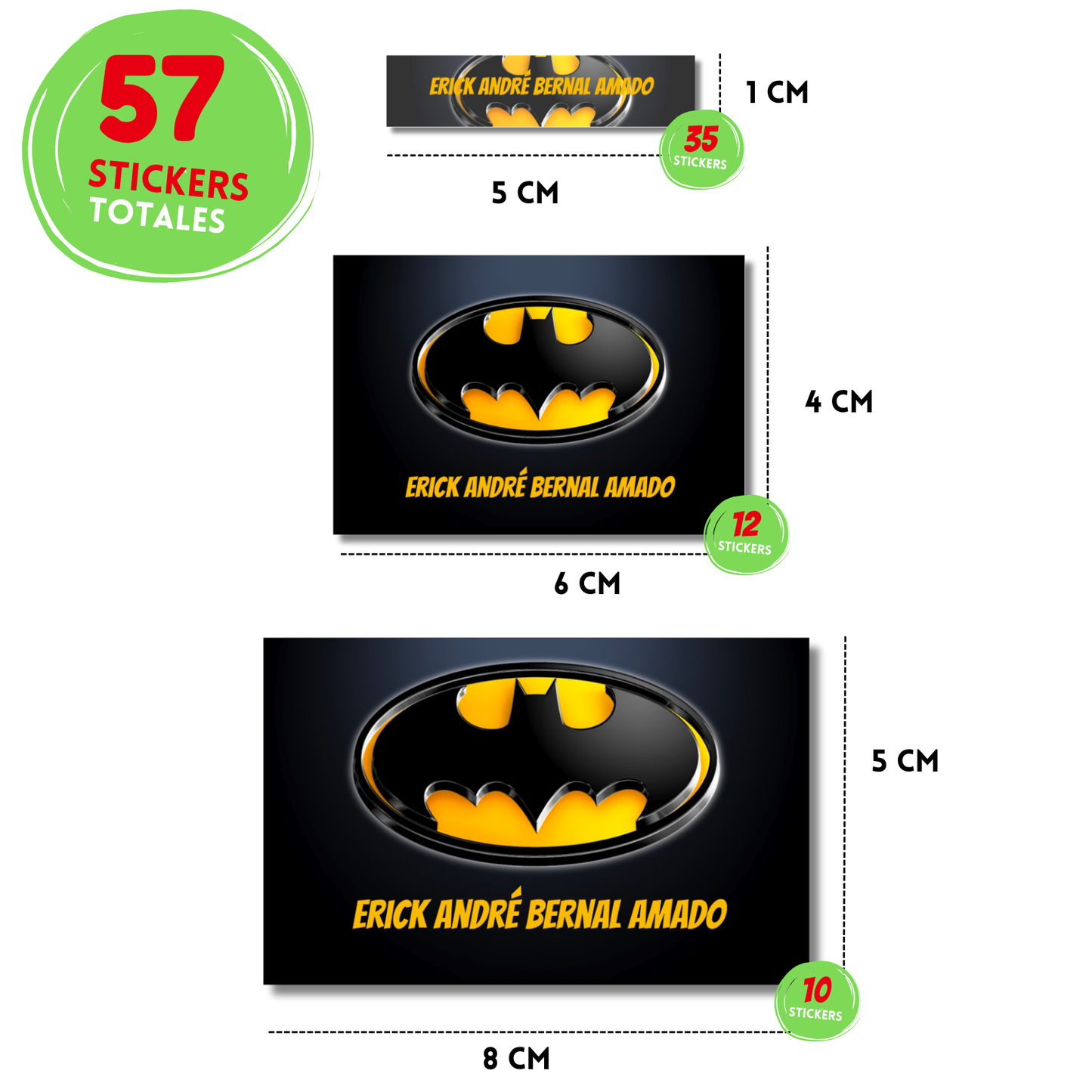 Batman logo stickers adhesivas personalizadas para libros, libretas, cuadernos