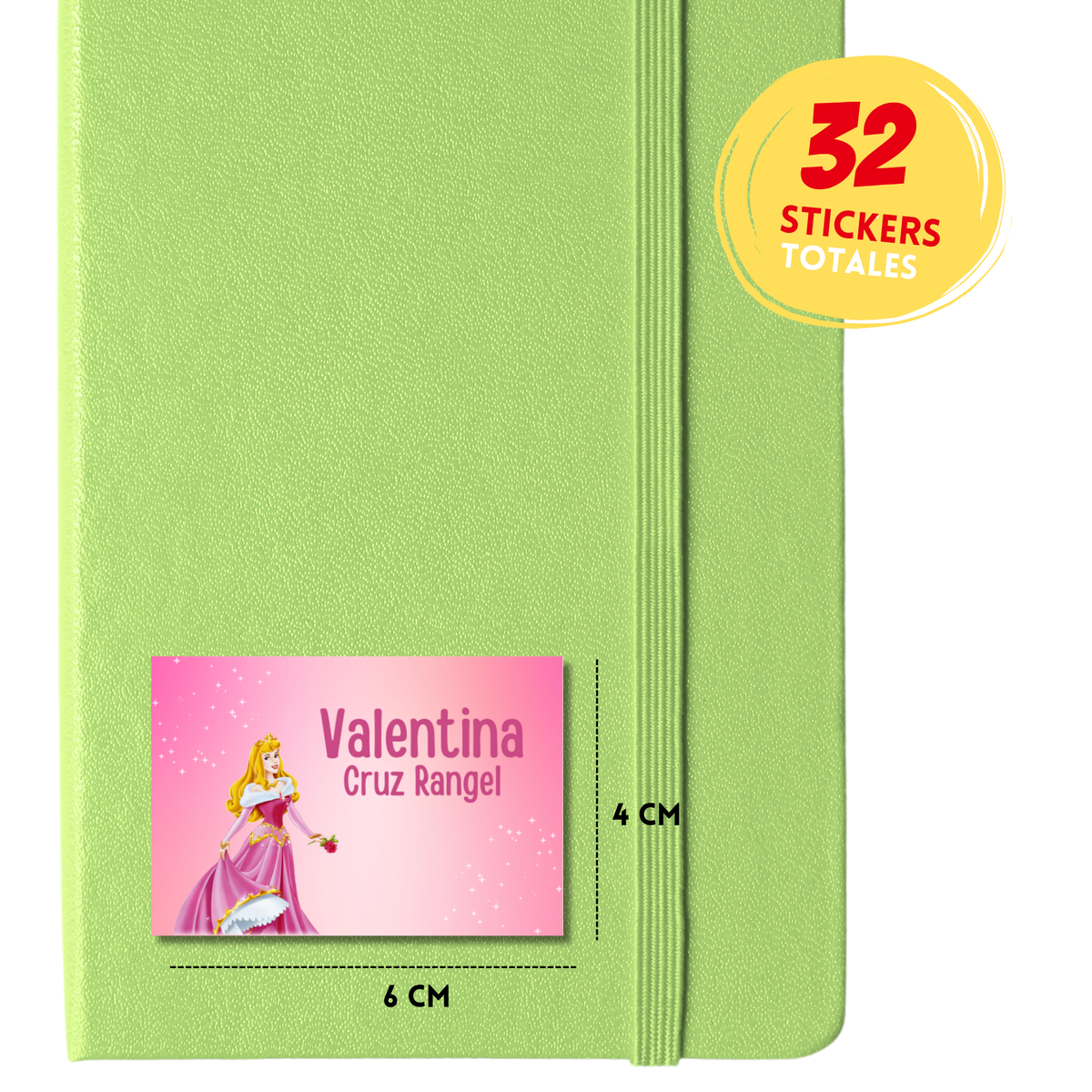 Bella durmiente Aurora etiquetas adhesivas personalizadas tipo stickers
