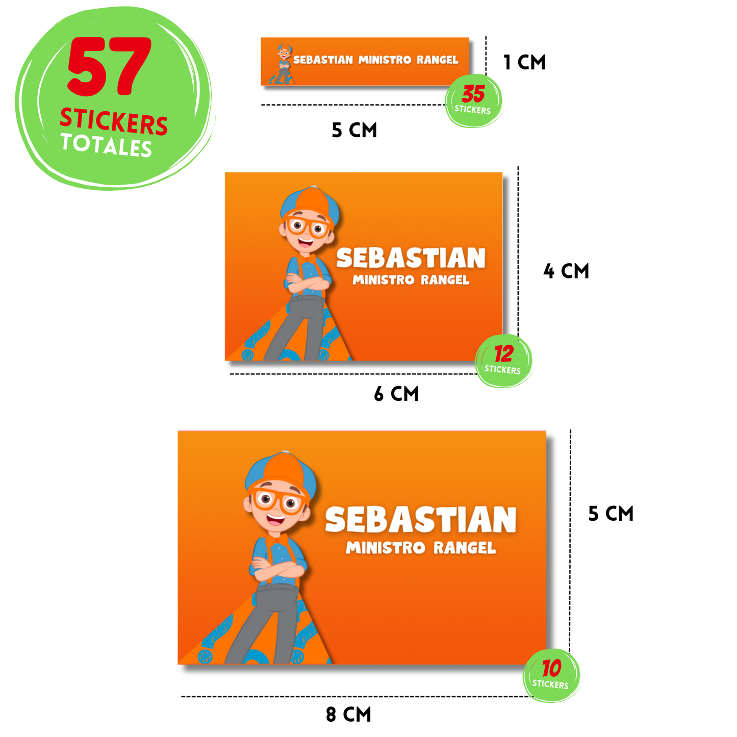 Blippi  stickers adhesivas personalizadas para libros, libretas, cuadernos