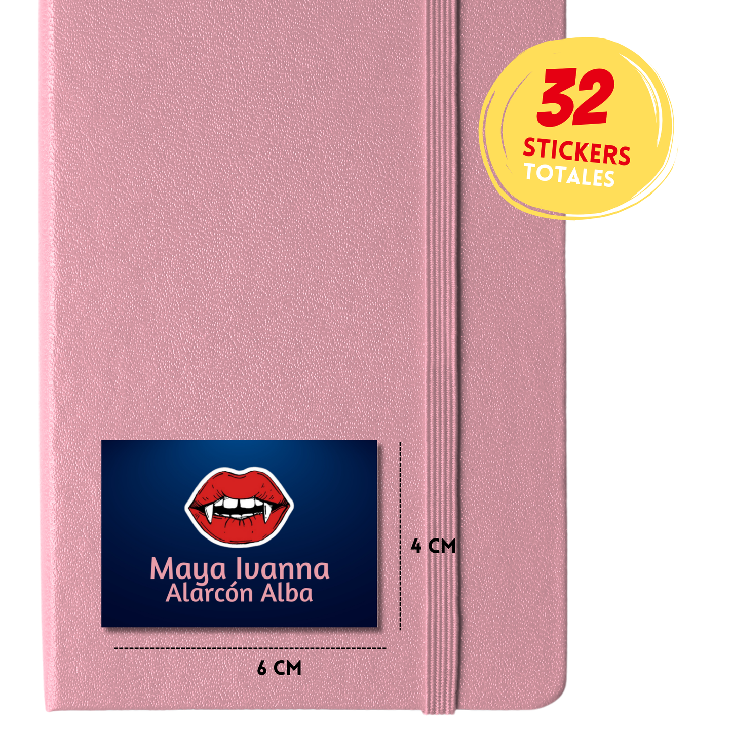 Boca vampiro etiquetas adhesivas personalizadas tipo stickers