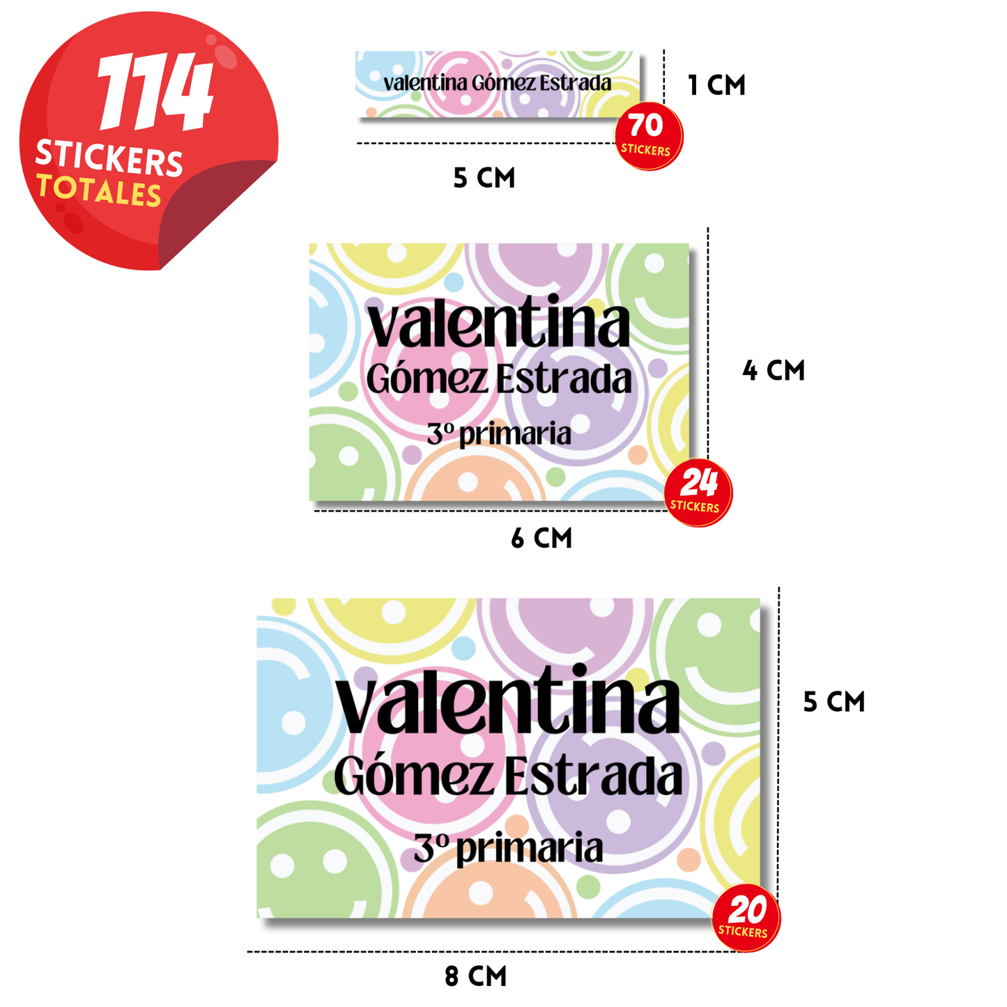 Caritas felices colores Escolares Personalizadas Libretas, Libros y Lápices