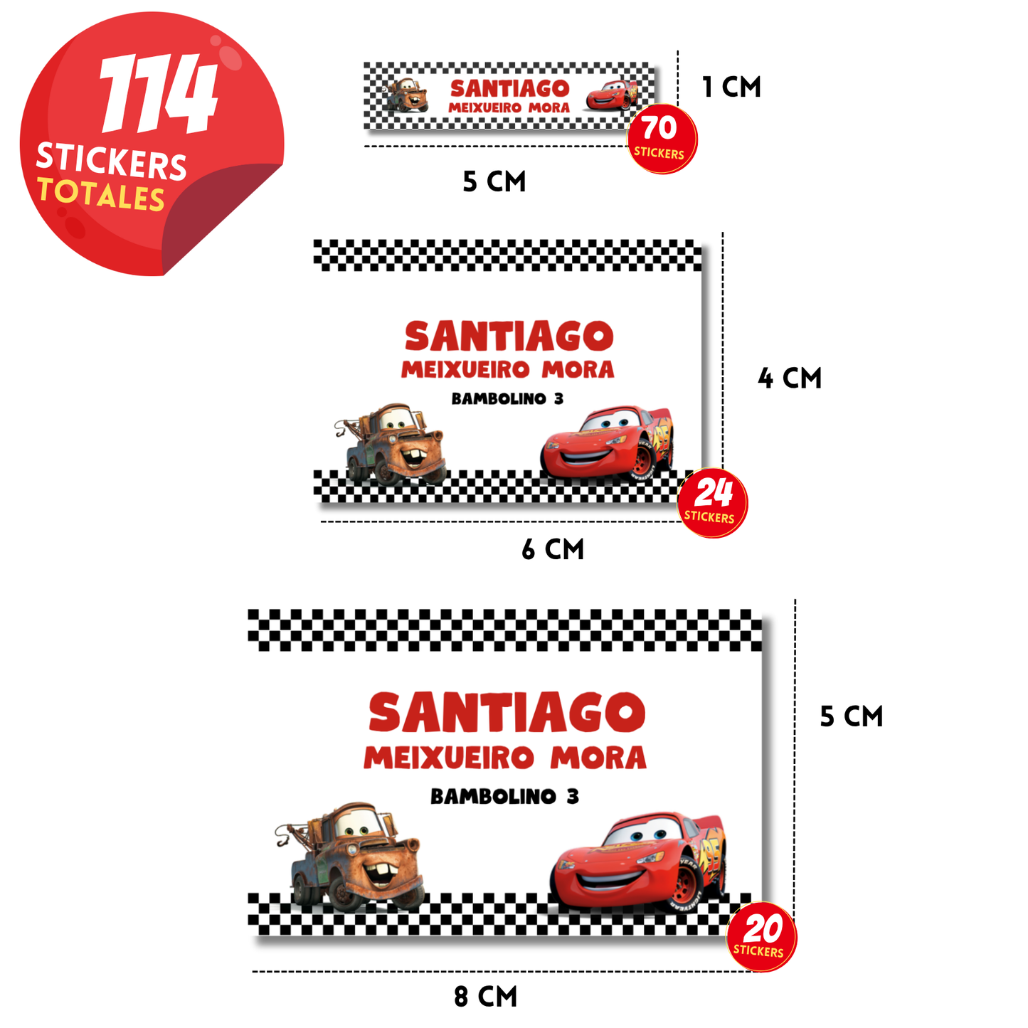 Rayo Mc queen y Mater, Cars Escolares Personalizadas Libretas, Libros y Lápices