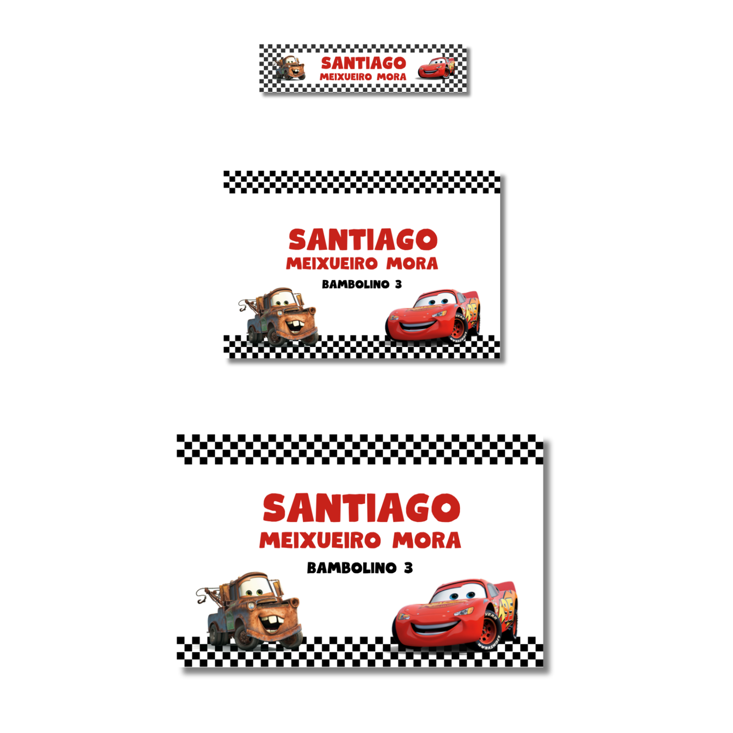 Rayo Mc queen y Mater, Cars Escolares Personalizadas Libretas, Libros y Lápices