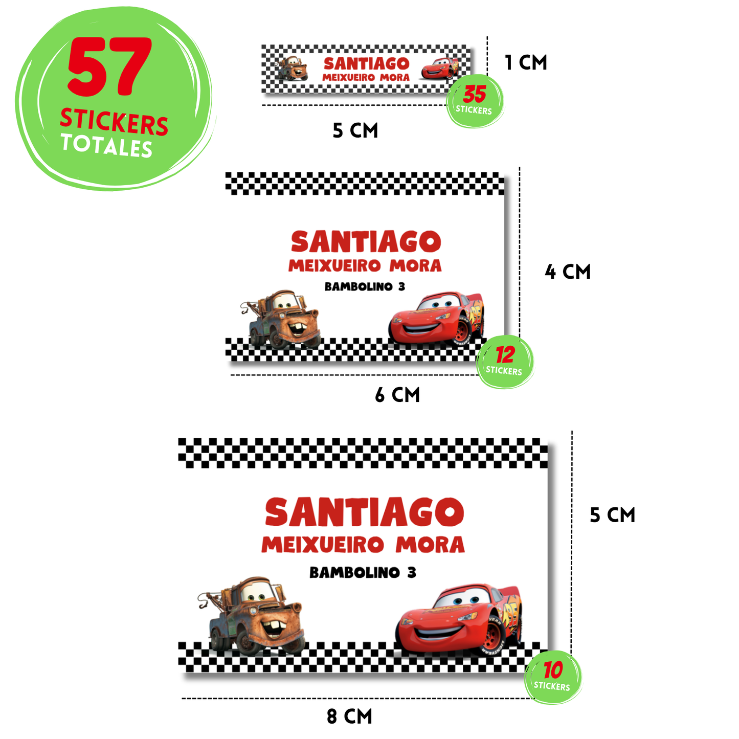 Rayo Mc queen y Mater, Cars Escolares Personalizadas Libretas, Libros y Lápices