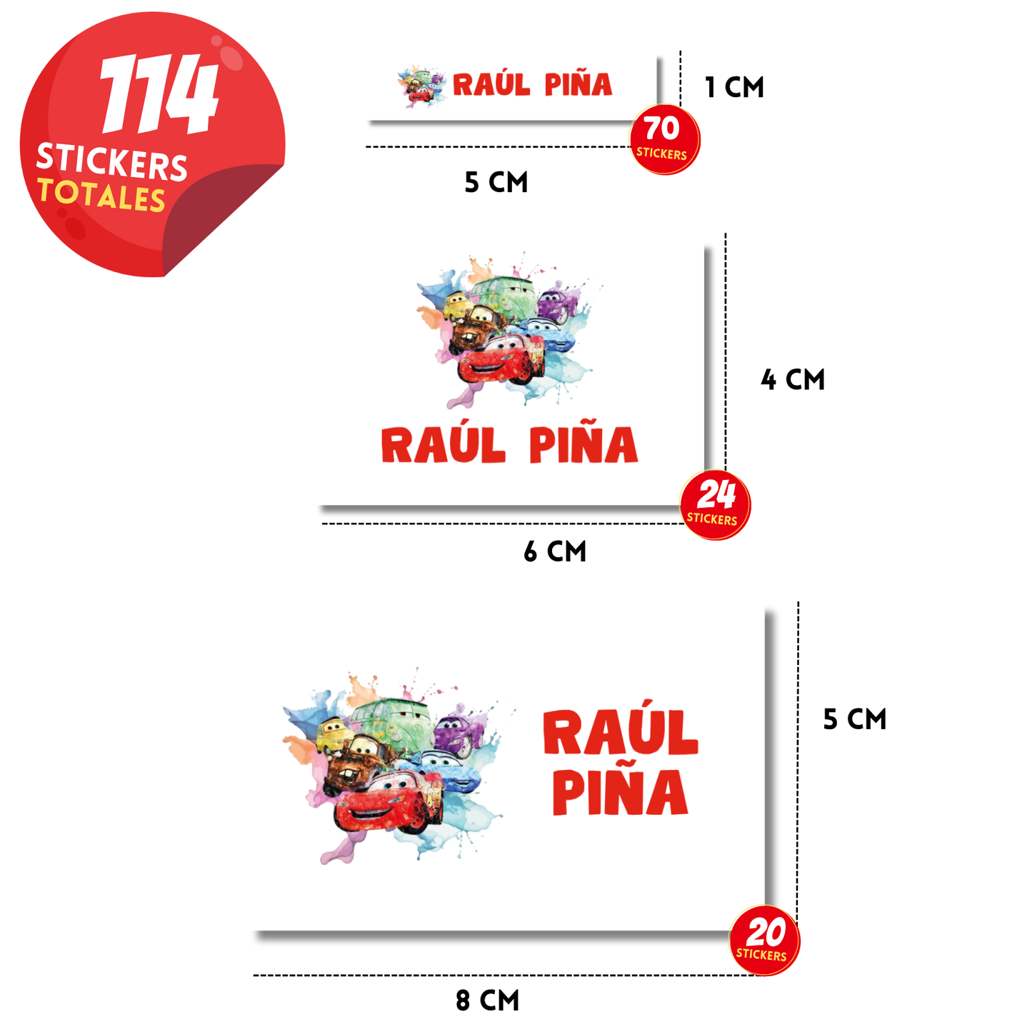 Rayo Mc queen y amigos, Cars Escolares Personalizadas Libretas, Libros y Lápices