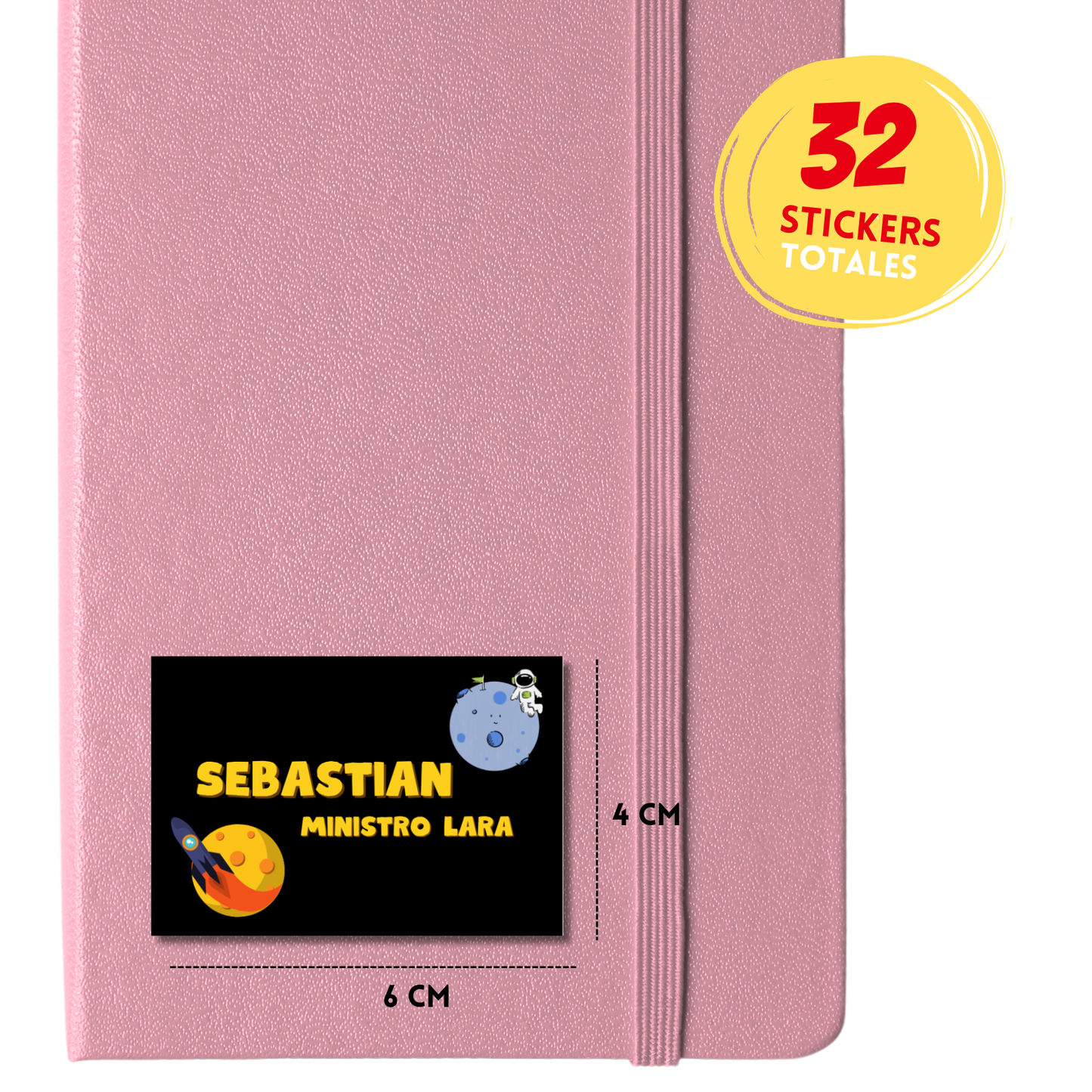 Cohete & Planetas Etiquetas Escolares Personalizadas Libretas, Libros y Lápices