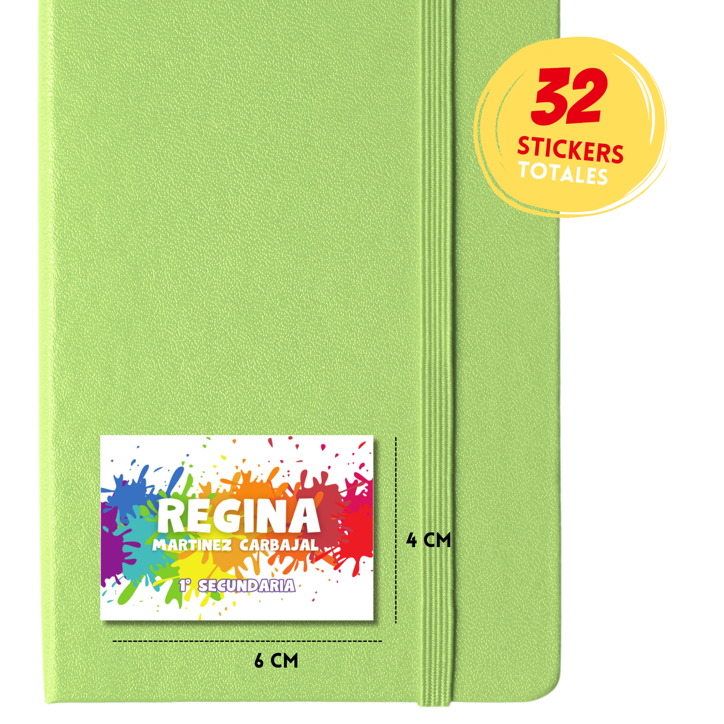 Colores Etiquetas Escolares Personalizadas Libretas, Libros y Lápices