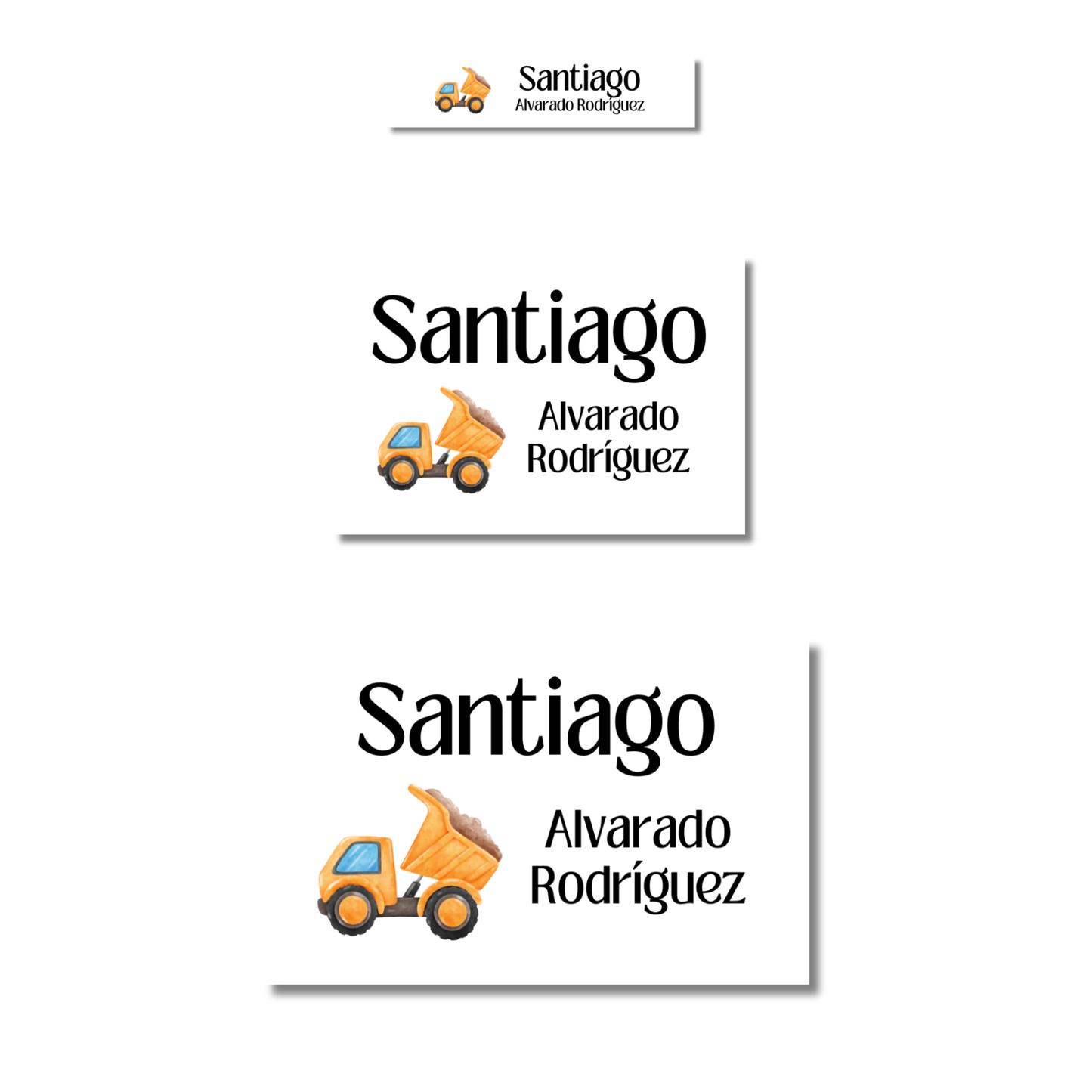 Construcción camión de volteo Etiquetas Escolares Personalizadas Libretas, Libros y Lápices