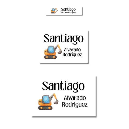 Construcción camión Retro excavadora Etiquetas Escolares Personalizadas Libretas, Libros y Lápices