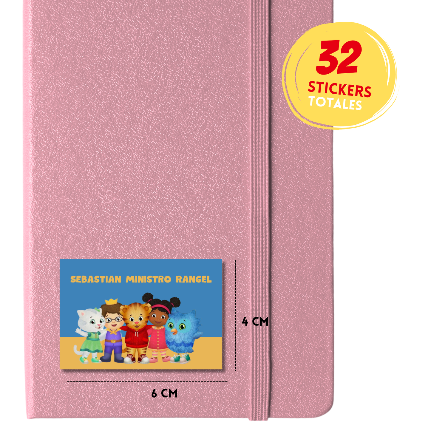 Daniel El Tigre & Amigos Etiquetas Escolares Personalizadas Libretas, Libros y Lápices