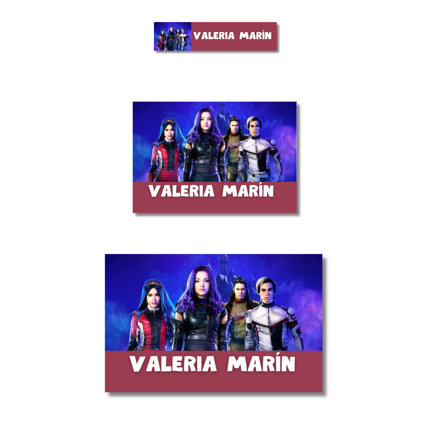 Descendientes Etiquetas Escolares Personalizadas Libretas, Libros y Lápices