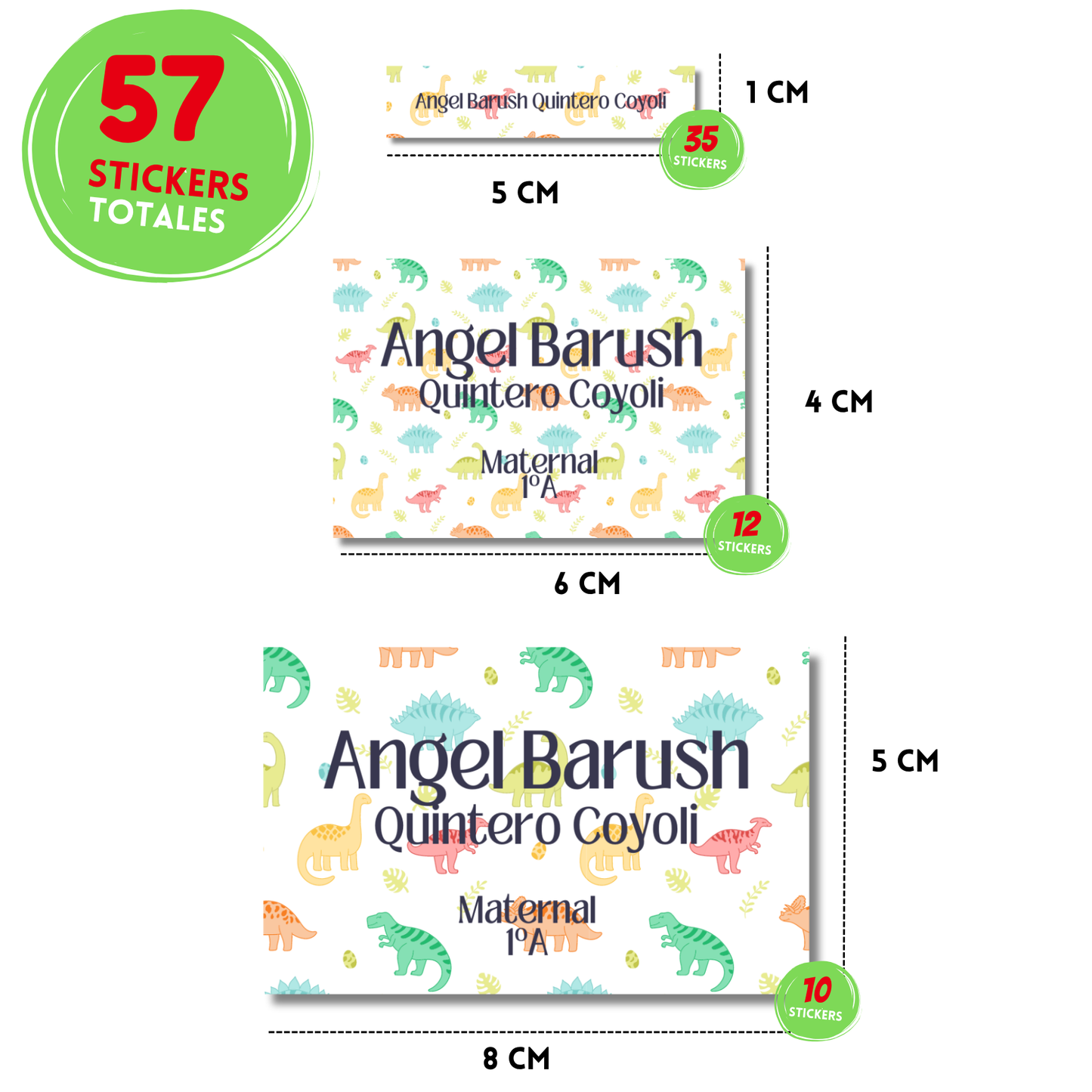 Dinosaurio Dino Fondo Patrones Etiquetas Escolares Personalizadas Libretas, Libros y Lápices