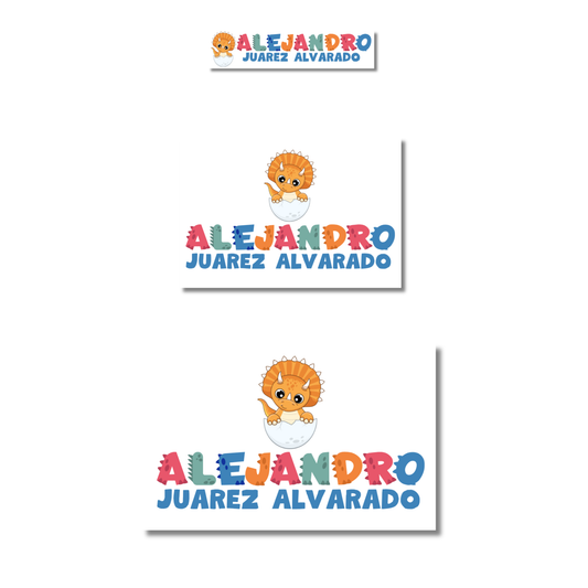 Letras Dinosaurio, Etiquetas Escolares Personalizadas Libretas, Libros y Lápices
